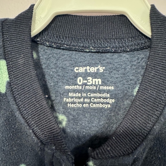 New Carters 0-3 month dinosaur fleece sleep sack - Picture 2 of 3